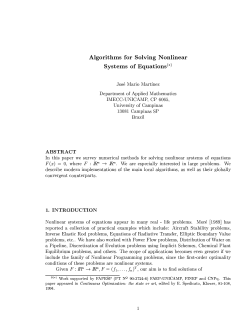 Algorithms for Solving Nonlinear Systems of - Imecc