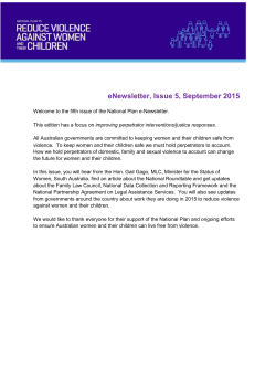 The National Plan to Reduce Violence against Women and their