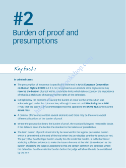 Burden of proof and presumptions