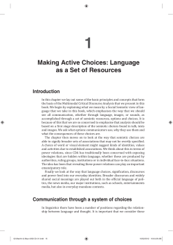 Making Active Choices: Language as a Set of Resources