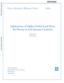 Implications of Higher Global Food Prices for Poverty in Low