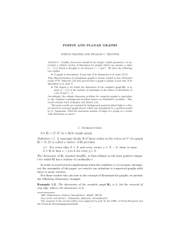 POSETS AND PLANAR GRAPHS 1. Introduction Let G