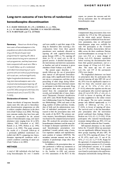 Long-term outcome of two forms of randomised benzodiazepine