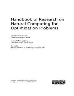 Handbook of research on natural computing for optimization problems