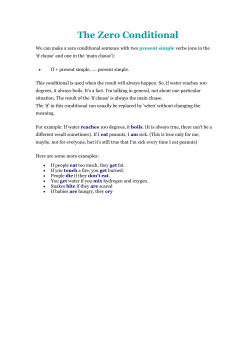 The Zero Conditional