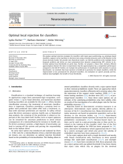 Optimal local rejection for classifiers