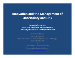 Innovation and the Management of Uncertainty and Risk
