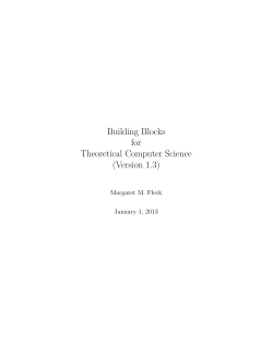 Building Blocks for Theoretical Computer Science