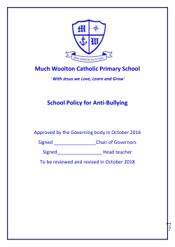 School Policy for Anti-Bullying - Much Woolton Catholic Primary