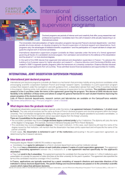 International joint dissertation supervision programs