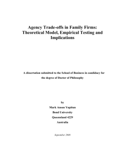 Agency Trade-offs in Family Firms: Theoretical Model, Empirical