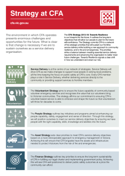 CFA`s Towards Resilience Strategy Flyer