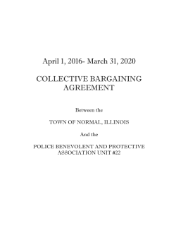 April 1, 2016- March 31, 2020 COLLECTIVE BARGAINING