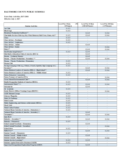 Extra Duty Activities - Baltimore County Public Schools