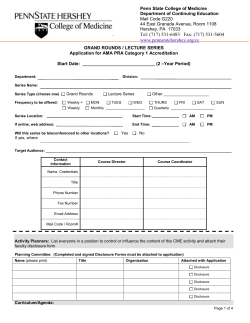 CME Application - Grand Rounds/Lecture Series