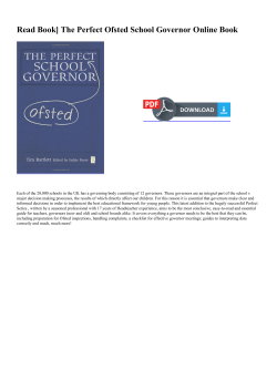 Read Book] The Perfect Ofsted School Governor