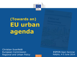 Christian Svanfeldt `EU Urban Agenda`