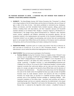 mars/wrigley summer 2017 movie promotion official rules no