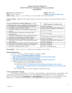 ECON 2103.702: Principles of Microeconomics (McLean)