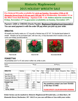 2015 Historic Maplewood Wreath Sale