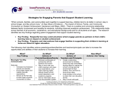 Strategies for Engaging Parents