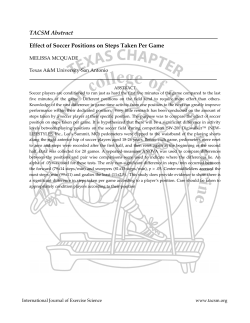 Effect of Soccer Positions on Steps Taken Per Game