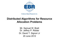 Distributed Algorithms for Resource Allocation Problems