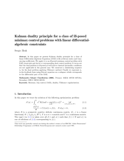 Kalman duality principle for a class of ill