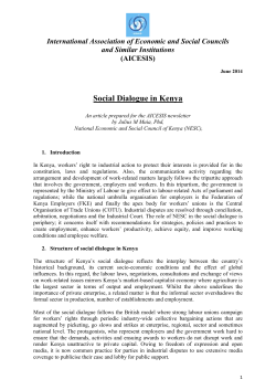 Social Dialogue in Kenya EN - International Association of