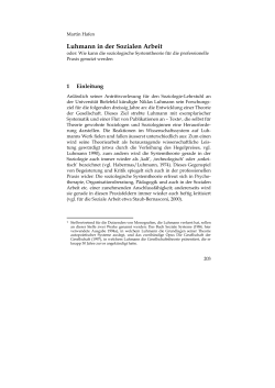 Luhmann in der Sozialen Arbeit - Martin Hafen System