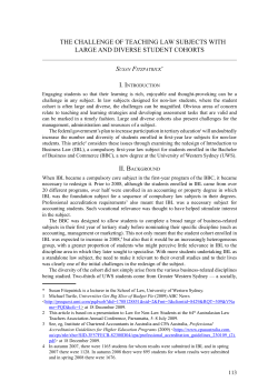 The Challenge of TeaChing law SubjeCTS wiTh large and