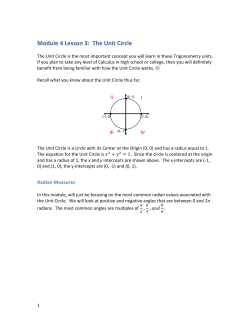 Module`4`Lesson`3:``The`Unit`Circle`