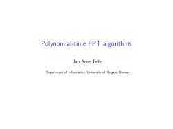 Polynomial-time FPT algorithms