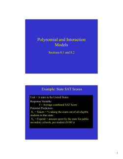 Polynomial and Interaction Models