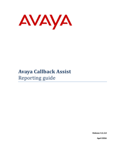 Avaya Callback Assist Reporting Guide