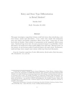 Entry and Store Type Differentiation in Retail Markets