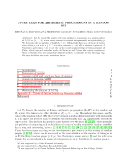 Upper tails for arithmetic progressions in a random set