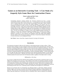 Games as an Interactive Learning Tool: A Case Study of a Jeopardy