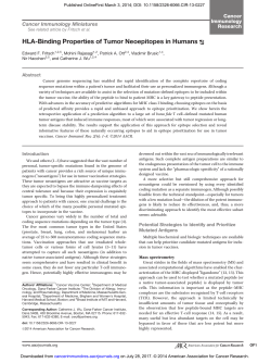 HLA-Binding Properties of Tumor Neoepitopes in Humans