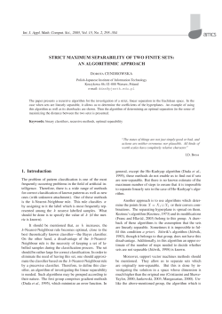 STRICT MAXIMUM SEPARABILITY OF TWO FINITE SETS: AN