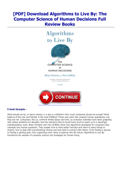 Algorithms to Live By: The Computer