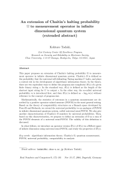 An extension of Chaitin`s halting probability &Omega; to measurement