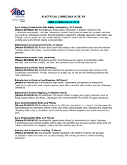 ELECTRICAL CURRICULA OUTLINE CORE CURRICULUM 2015