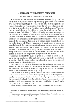 A UNIFORM BOUNDEDNESS THEOREM1