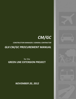 GREEN LINE EXTENSION PROJECT NOVEMBER 20