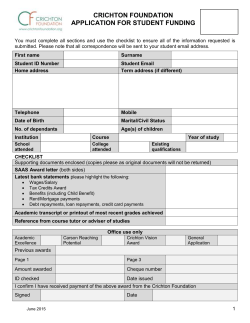crichton foundation application for student funding