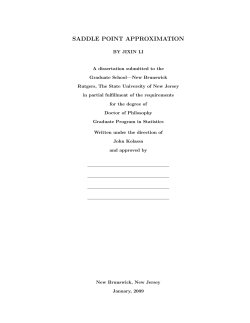 saddle point approximation - RUcore