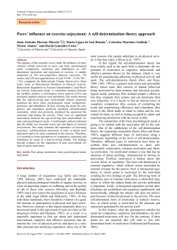 Peers` influence on exercise enjoyment: A self