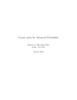 Course notes for Advanced Probability