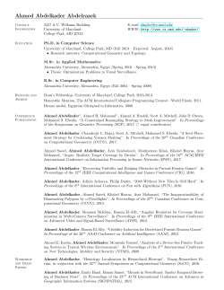 Ahmed Abdelkader Abdelrazek - UMD Department of Computer